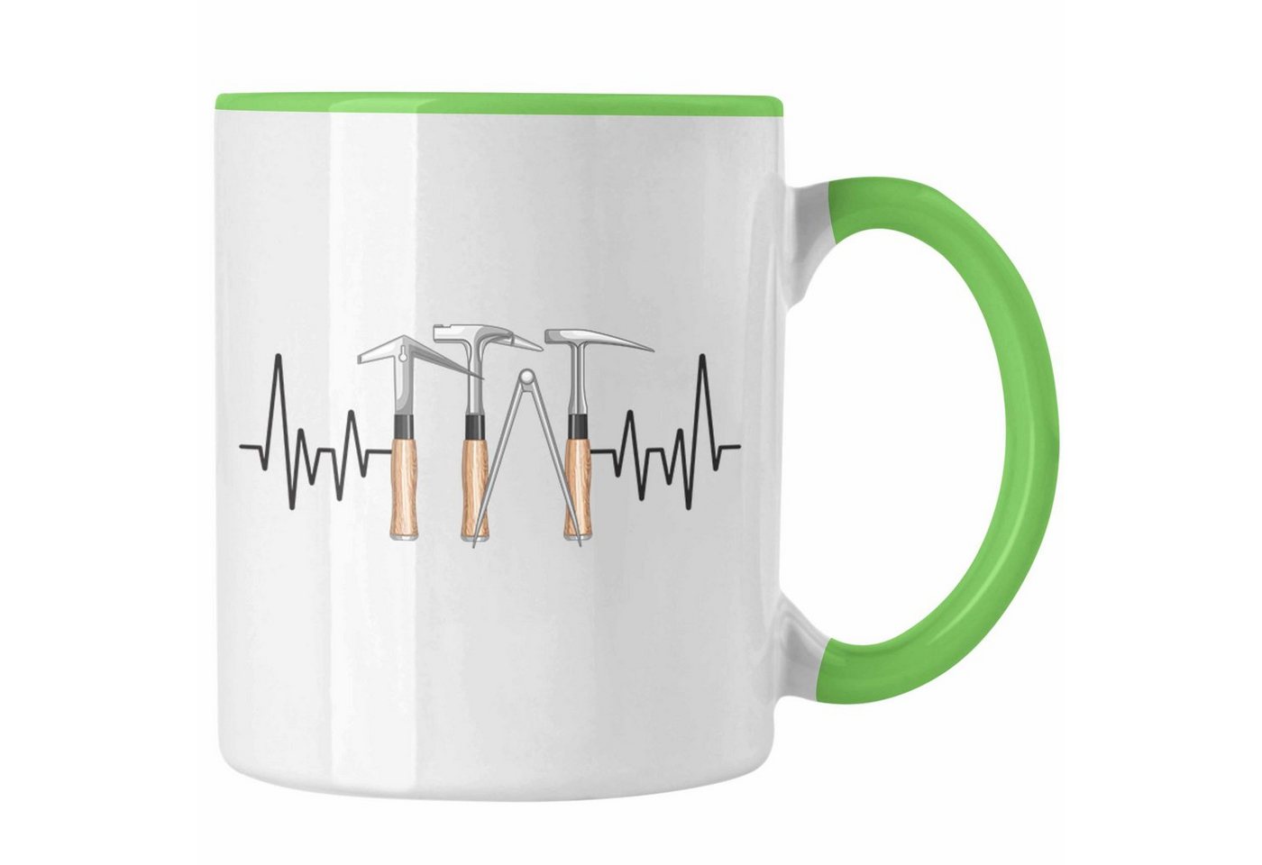 Trendation Tasse Trendation - Dachdecker Werkzeug Herzschlag Tasse Geschenk für Dachdec von Trendation