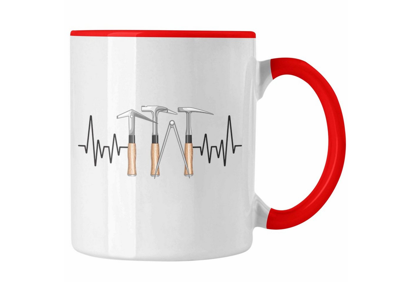 Trendation Tasse Trendation - Dachdecker Werkzeug Herzschlag Tasse Geschenk für Dachdec von Trendation