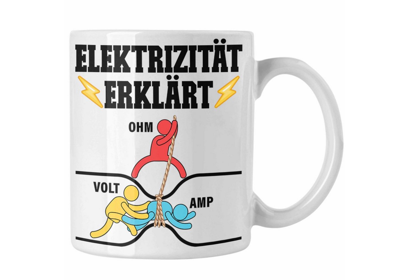 Trendation Tasse Trendation - Elektriker Tasse Geschenk Kaffeetasse Gadget Lustig Geschenkidee Männer Elektrizität Ohm Volt Amp Elektrotechnik Elektroniker Elektrotechniker Elektroinstallateur Geschenke von Trendation