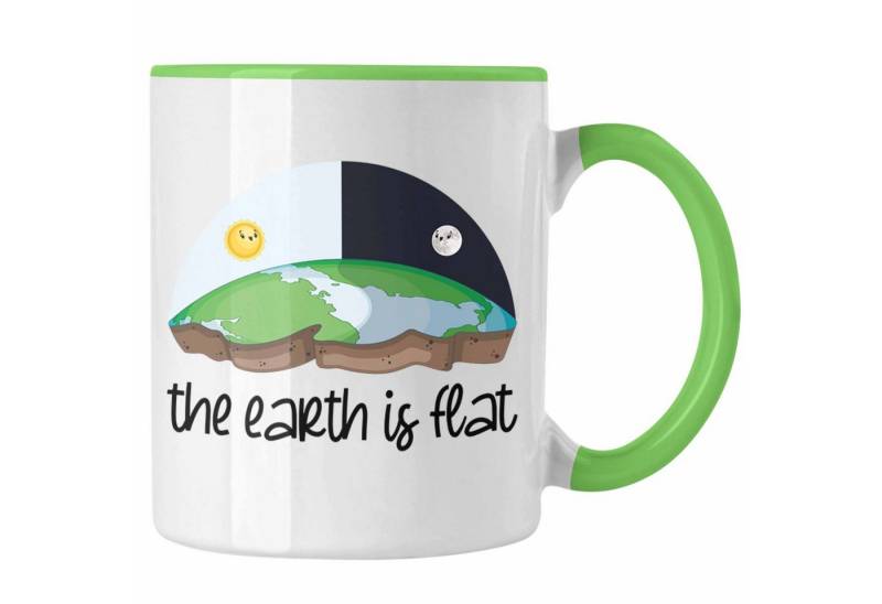 Trendation Tasse Trendation - Erde Ist Scheibe Tasse Geschenk Ironie Sarkasmus Geschenk von Trendation