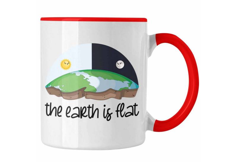 Trendation Tasse Trendation - Erde Ist Scheibe Tasse Geschenk Ironie Sarkasmus Geschenk von Trendation