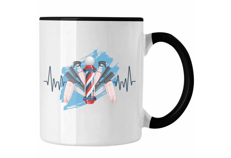 Trendation Tasse Trendation - Friseur Schere Föhn Herzschlag Tasse Geschenk für Friseur von Trendation