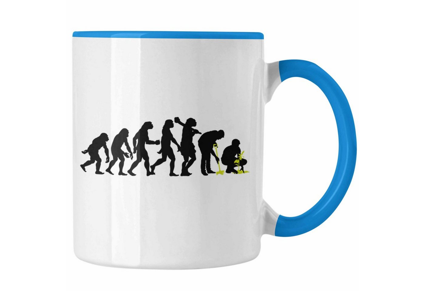 Trendation Tasse Trendation - Gärtner Evolution Tasse mit Spruch Garten Hobbygärtner Gärtner Geschenk Lustig Gärtnerin Geschenkidee von Trendation