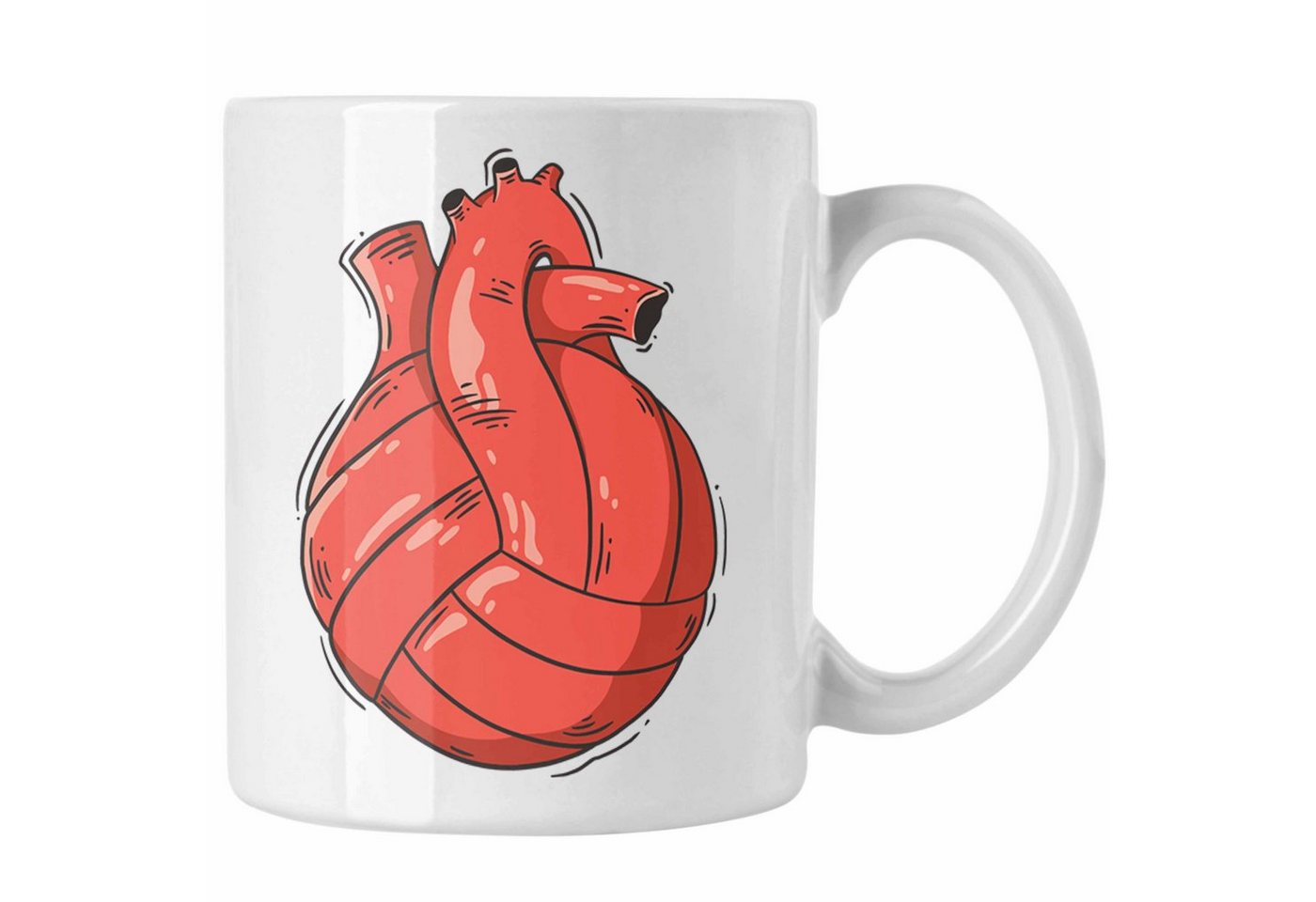 Trendation Tasse Trendation - Herz Tasse Valentinstag Volleyball Spieler Kaffeetasse Geschenk für Sie Ihn Liebe Blumen Volleyball Trainer Coach Grafik von Trendation