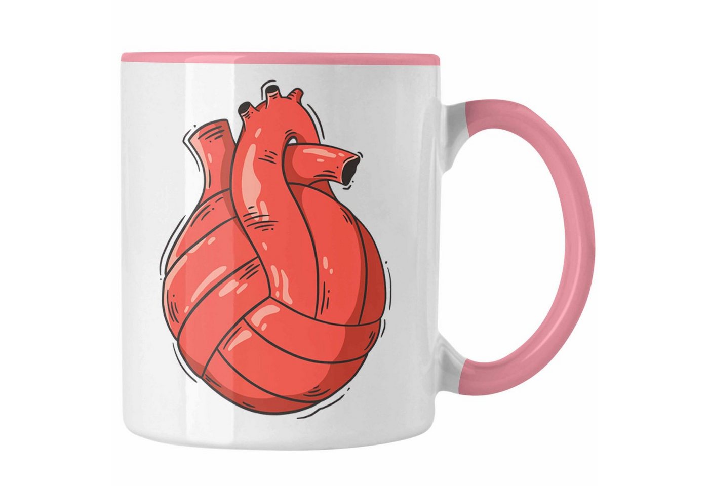 Trendation Tasse Trendation - Herz Tasse Valentinstag Volleyball Spieler Kaffeetasse Geschenk für Sie Ihn Liebe Blumen Volleyball Trainer Coach Grafik von Trendation