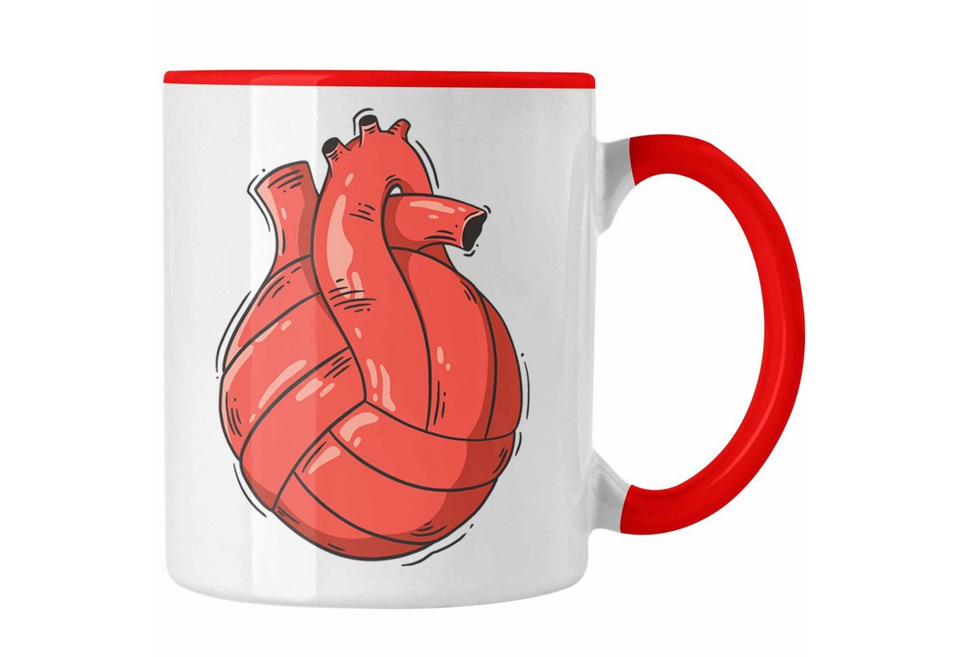 Trendation Tasse Trendation - Herz Tasse Valentinstag Volleyball Spieler Kaffeetasse Geschenk für Sie Ihn Liebe Blumen Volleyball Trainer Coach Grafik von Trendation