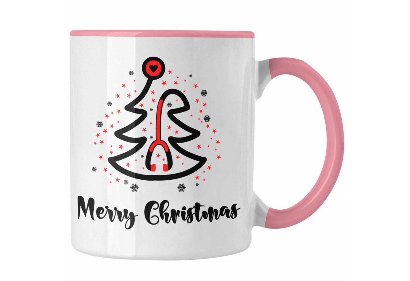 Trendation Tasse Trendation - Krankenschwester Tasse Geschenk Spritze Geschenk Krankenschwestern Kaffeetasse Arzt Ärtzin Arzthelferin Weihnachten Merry Christmas von Trendation