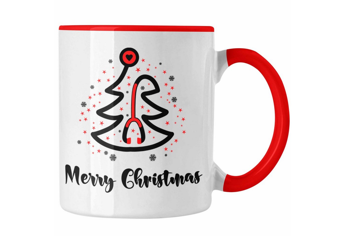 Trendation Tasse Trendation - Krankenschwester Tasse Geschenk Spritze Geschenk Krankenschwestern Kaffeetasse Arzt Ärtzin Arzthelferin Weihnachten Merry Christmas von Trendation