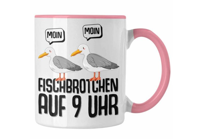 Trendation Tasse Trendation - Moin Tasse Norddeutsch Fischbrötchen Auf 9 Uhr Möwen Plat von Trendation