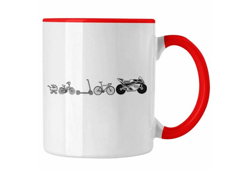 Trendation Tasse Trendation - Motorrad Evolution Tasse Geschenk Lustige Geschenkidee fü von Trendation