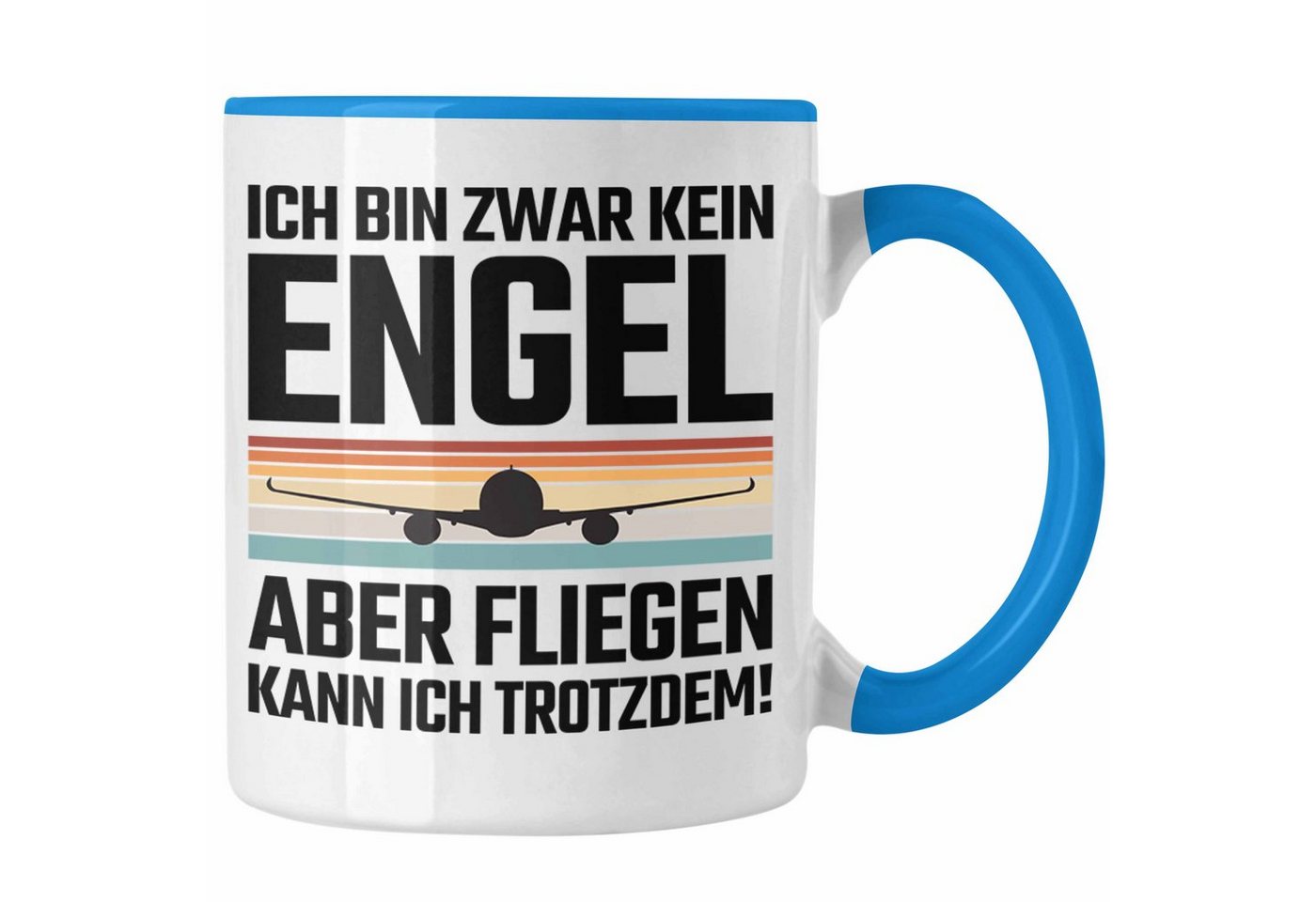 Trendation Tasse Trendation - Pilot Geschenk Tasse Flugzeug Fliegen Geschenkidee Piloten Kaffeetasse Kein Engel von Trendation