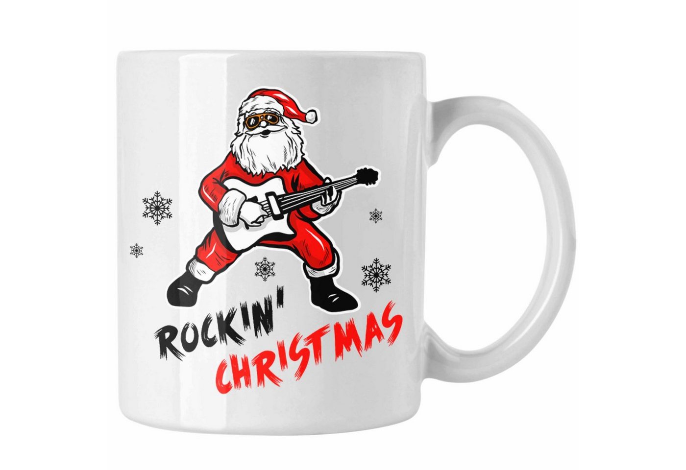 Trendation Tasse Trendation - Rockin Christmas Tasse Weihnachten Weihnachtstasse Rock N Roll Heavy Metal Geschenk Geschenkidee Metal Fans Rockmusik Kaffeetasse von Trendation