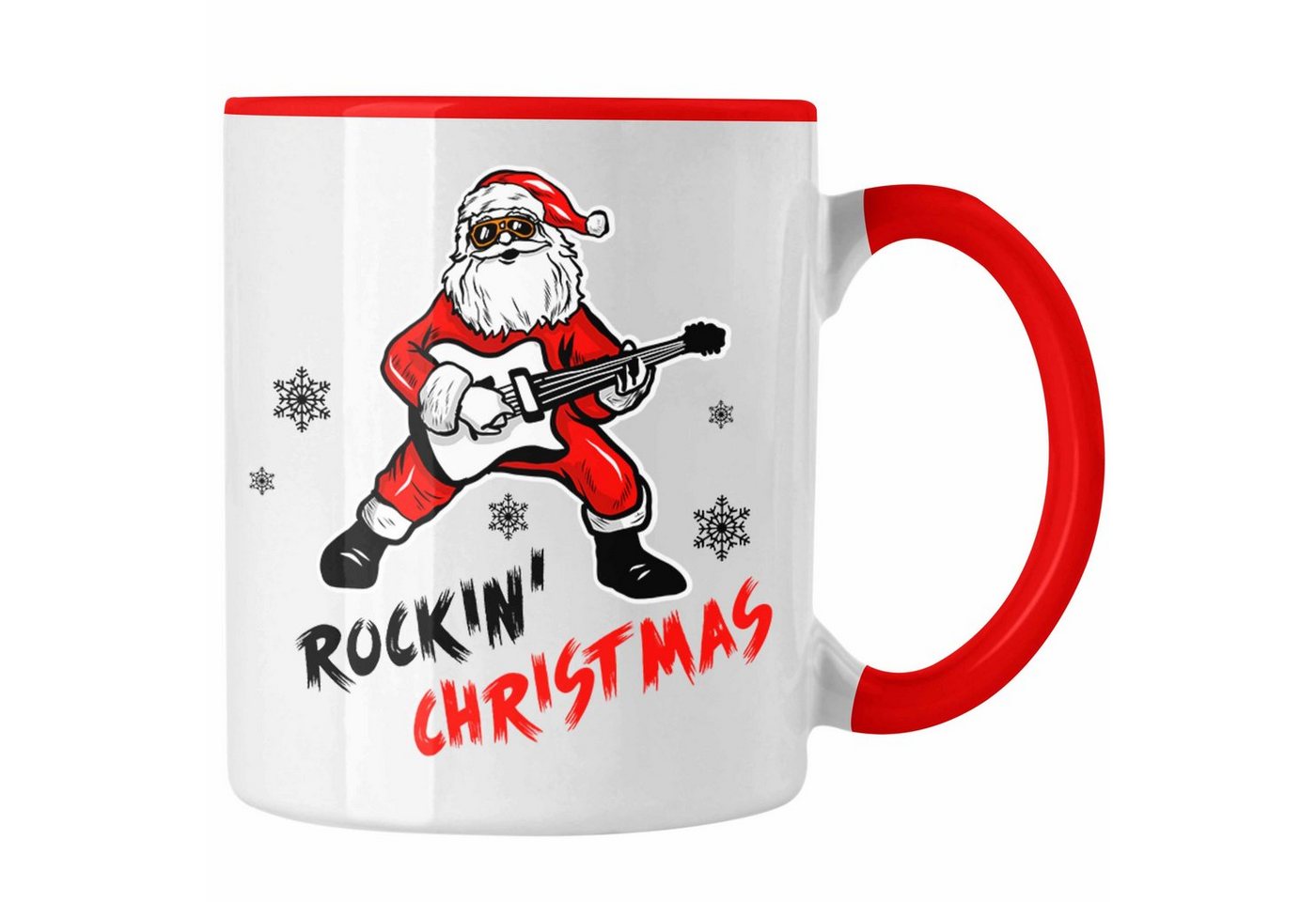 Trendation Tasse Trendation - Rockin Christmas Tasse Weihnachten Weihnachtstasse Rock N Roll Heavy Metal Geschenk Geschenkidee Metal Fans Rockmusik Kaffeetasse von Trendation