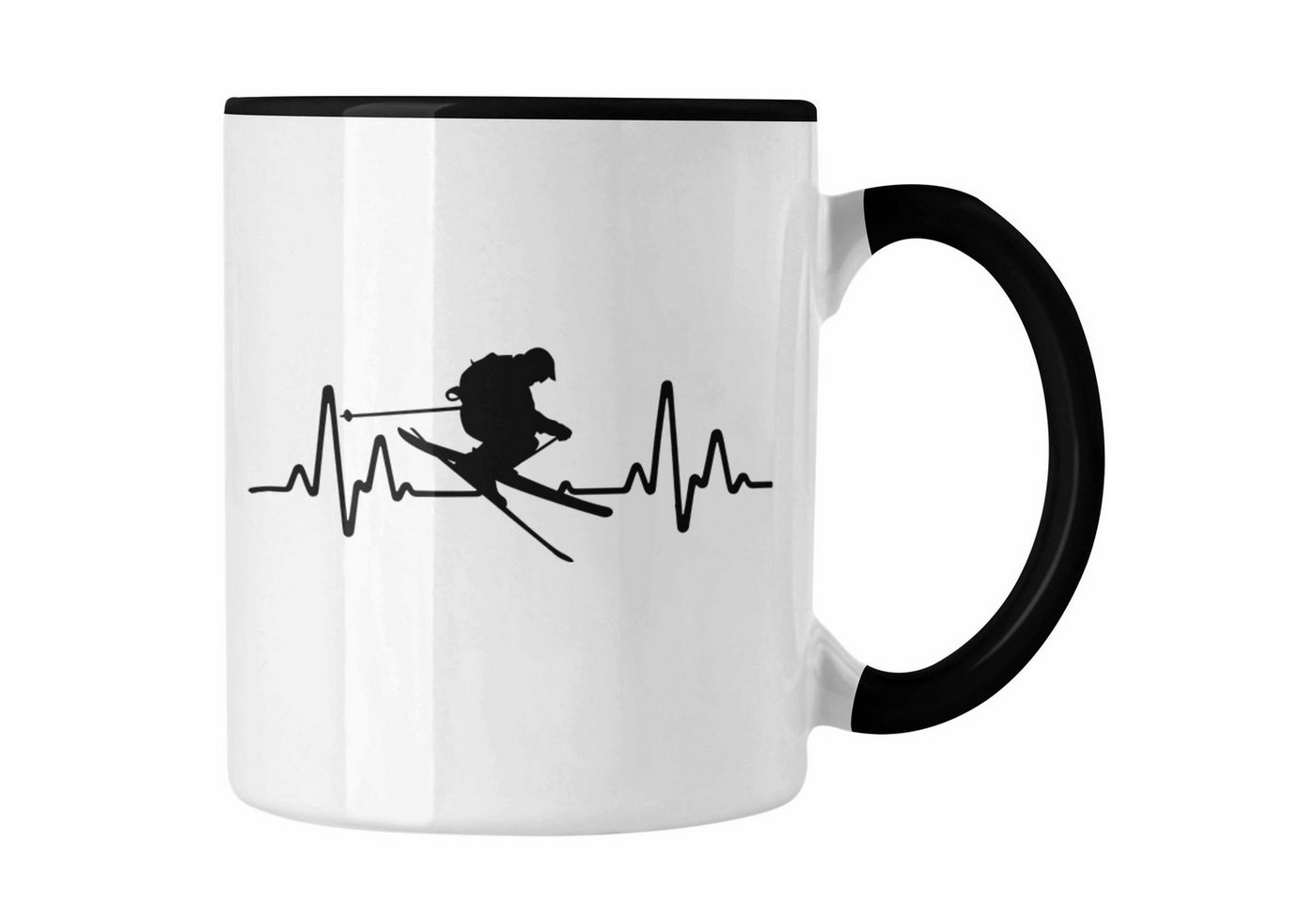 Trendation Tasse Trendation - Ski Tasse Geschenk Grafik Herzschlag Geschenkidee Skifahrer Geschenk Winter von Trendation