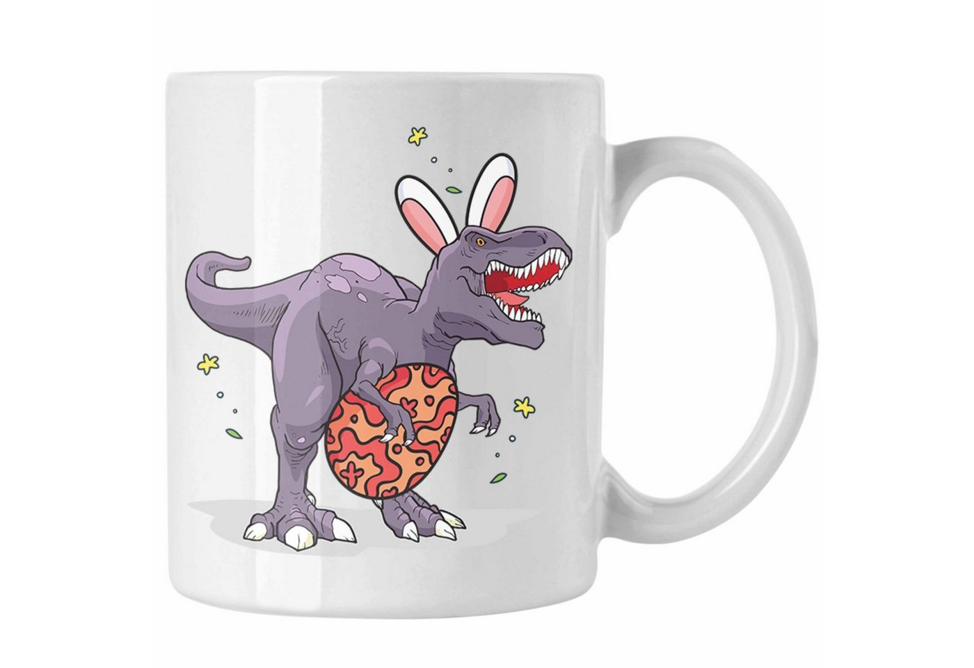 Trendation Tasse Trendation - Tasse Ostern T-Rex Dino Ostergeschenke Kinder Jugendliche Geschenke Lustige Grafik Osterhase Ostereier Hasenohren von Trendation