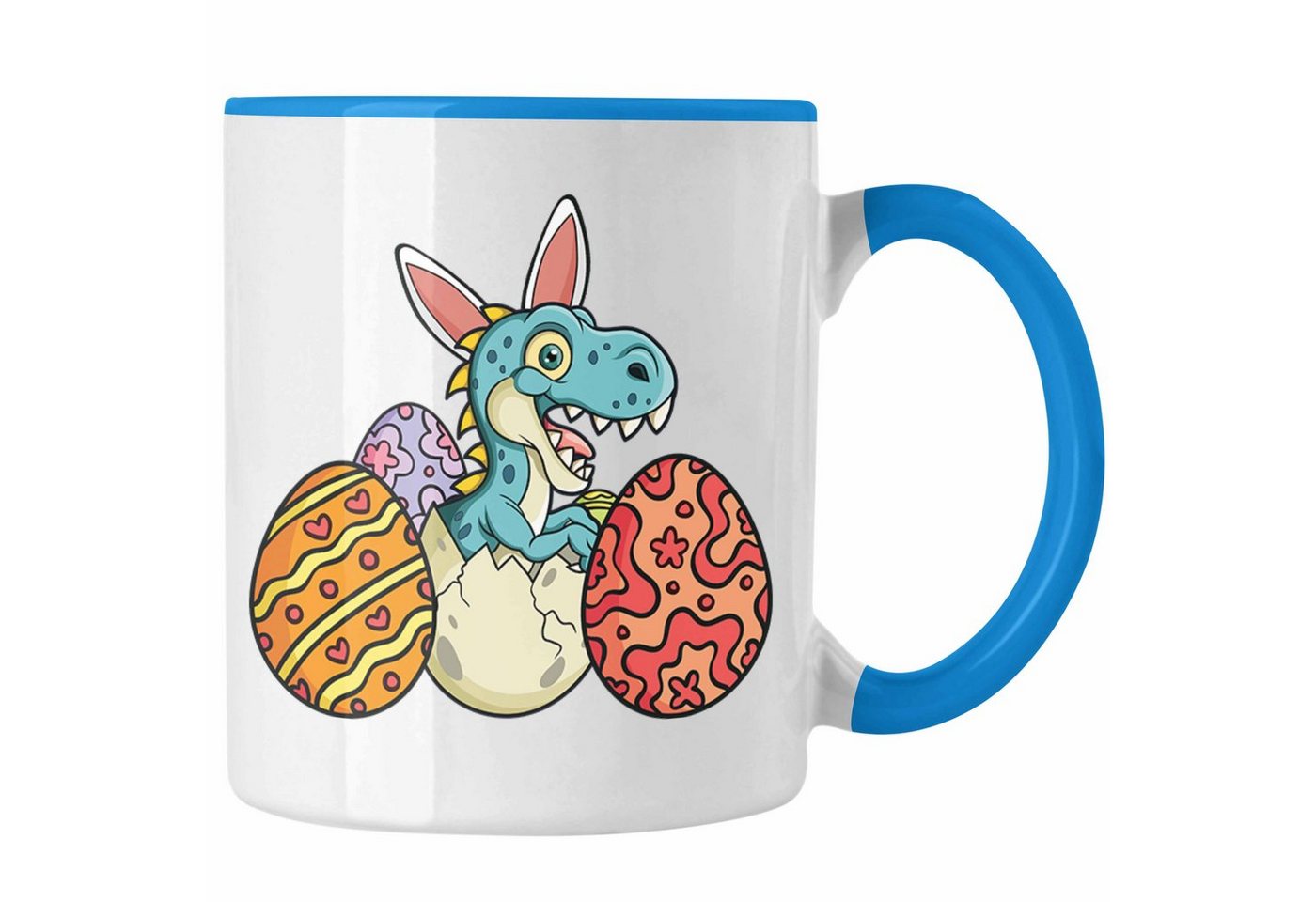 Trendation Tasse Trendation - Tasse Ostern T-Rex Dino Ostergeschenke Kinder Jugendliche Geschenke Lustige Grafik Osterhase Ostereier von Trendation