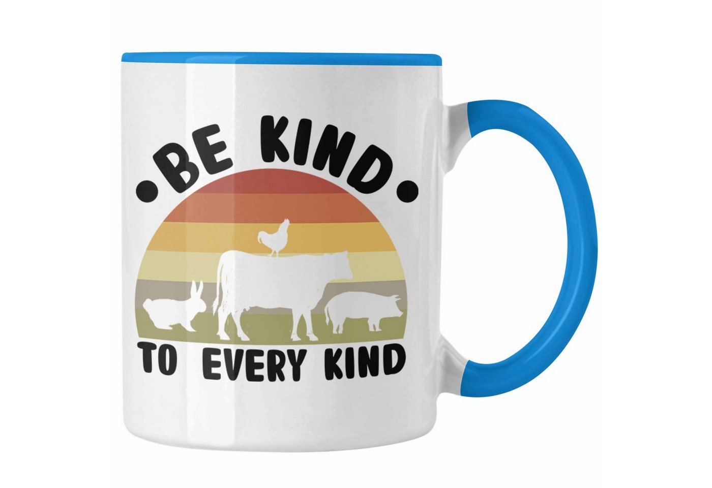 Trendation Tasse Trendation - Veganer Tasse Geschenk Be Kind To Every Kind Vegan Geschenkidee Lustiger Spruch Vegane Lebensweise Veganerin Spruch von Trendation