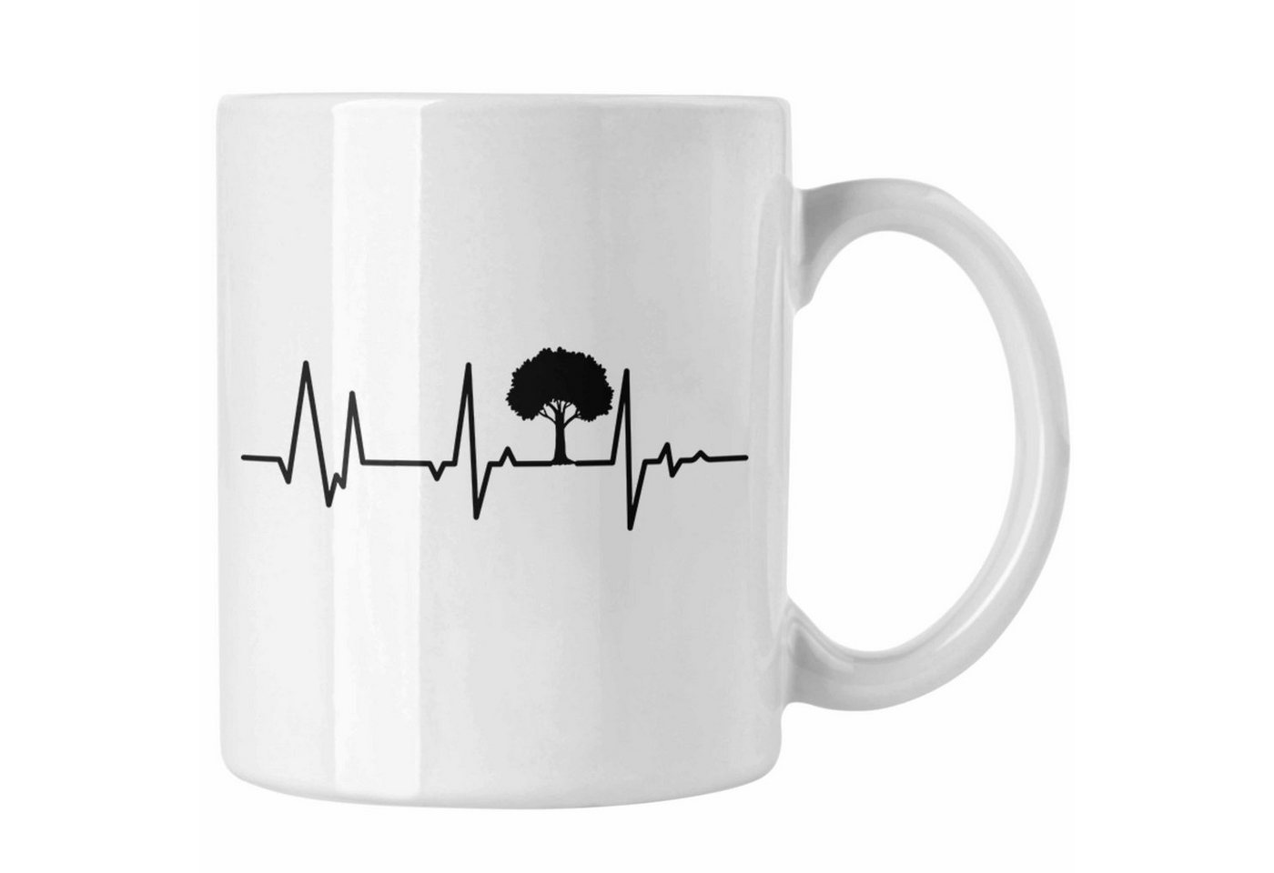 Trendation Tasse Trendation - Veganer Tasse Geschenk Herzschlag Baum Pflanzen Vegan Geschenkidee Lustiger Spruch Vegane Lebensweise Veganerin Spruch von Trendation