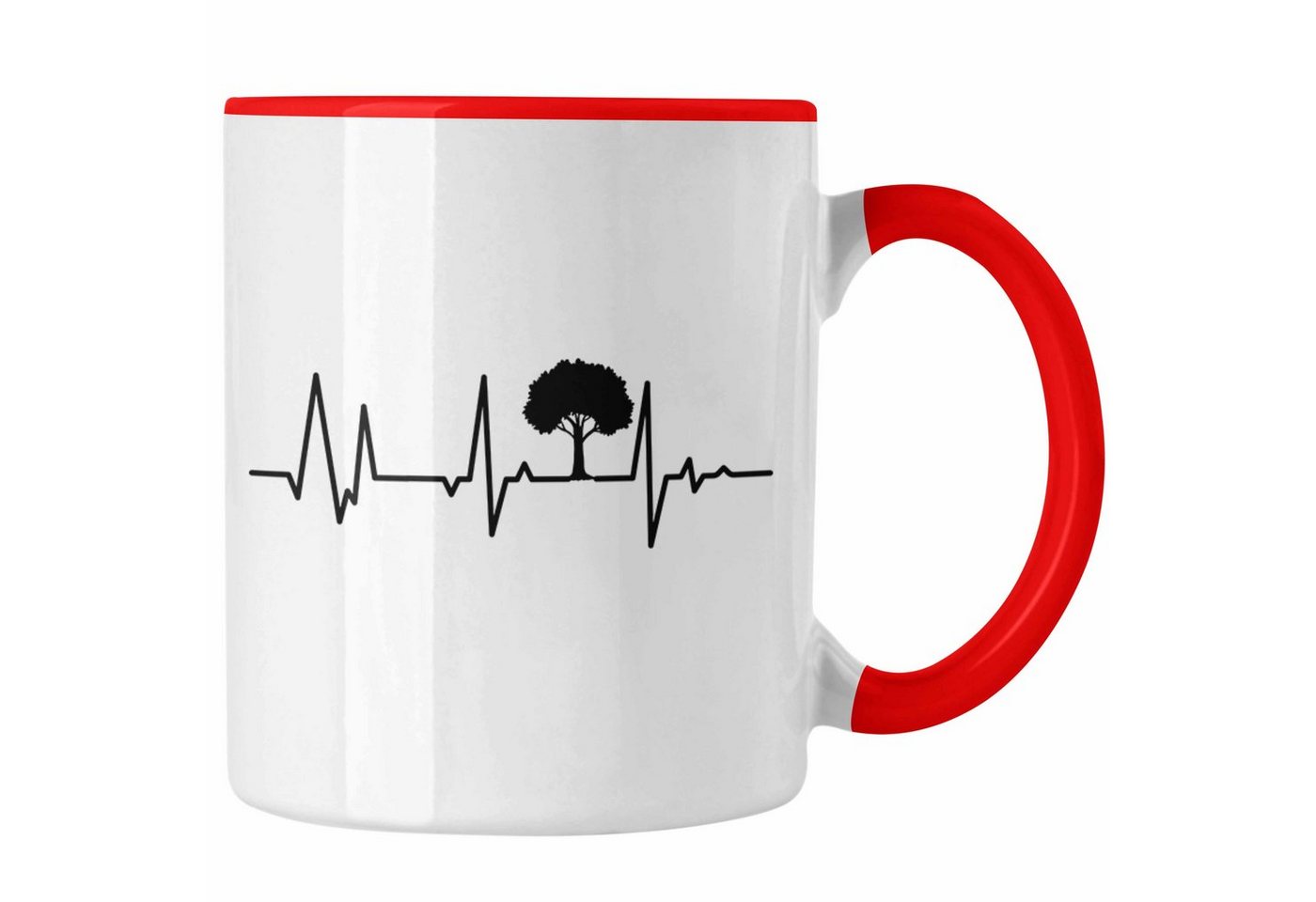 Trendation Tasse Trendation - Veganer Tasse Geschenk Herzschlag Baum Pflanzen Vegan Geschenkidee Lustiger Spruch Vegane Lebensweise Veganerin Spruch von Trendation