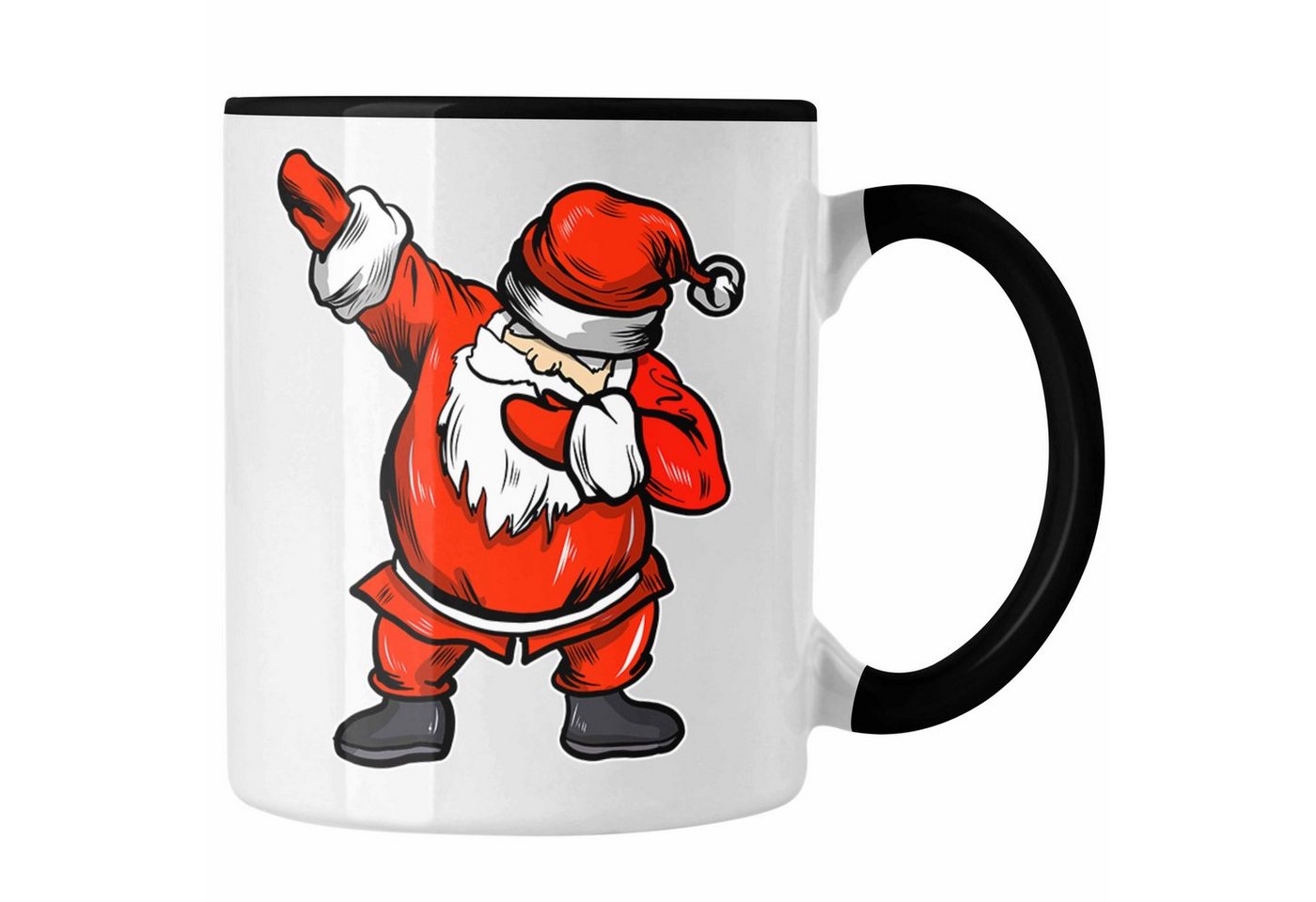 Trendation Tasse Trendation - Weihnachten Tasse Weihnachtsmann für Kinder Weihnachtstasse Lustig Geschenk Jungs Jungen Mädchen Cute Lebkuchen Grafik Becher Dab von Trendation