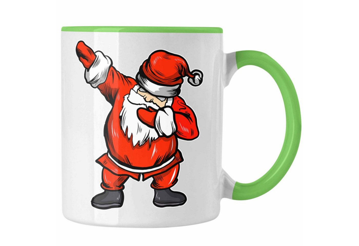 Trendation Tasse Trendation - Weihnachten Tasse Weihnachtsmann für Kinder Weihnachtstasse Lustig Geschenk Jungs Jungen Mädchen Cute Lebkuchen Grafik Becher Dab von Trendation