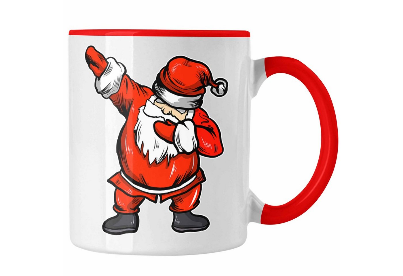 Trendation Tasse Trendation - Weihnachten Tasse Weihnachtsmann für Kinder Weihnachtstasse Lustig Geschenk Jungs Jungen Mädchen Cute Lebkuchen Grafik Becher Dab von Trendation