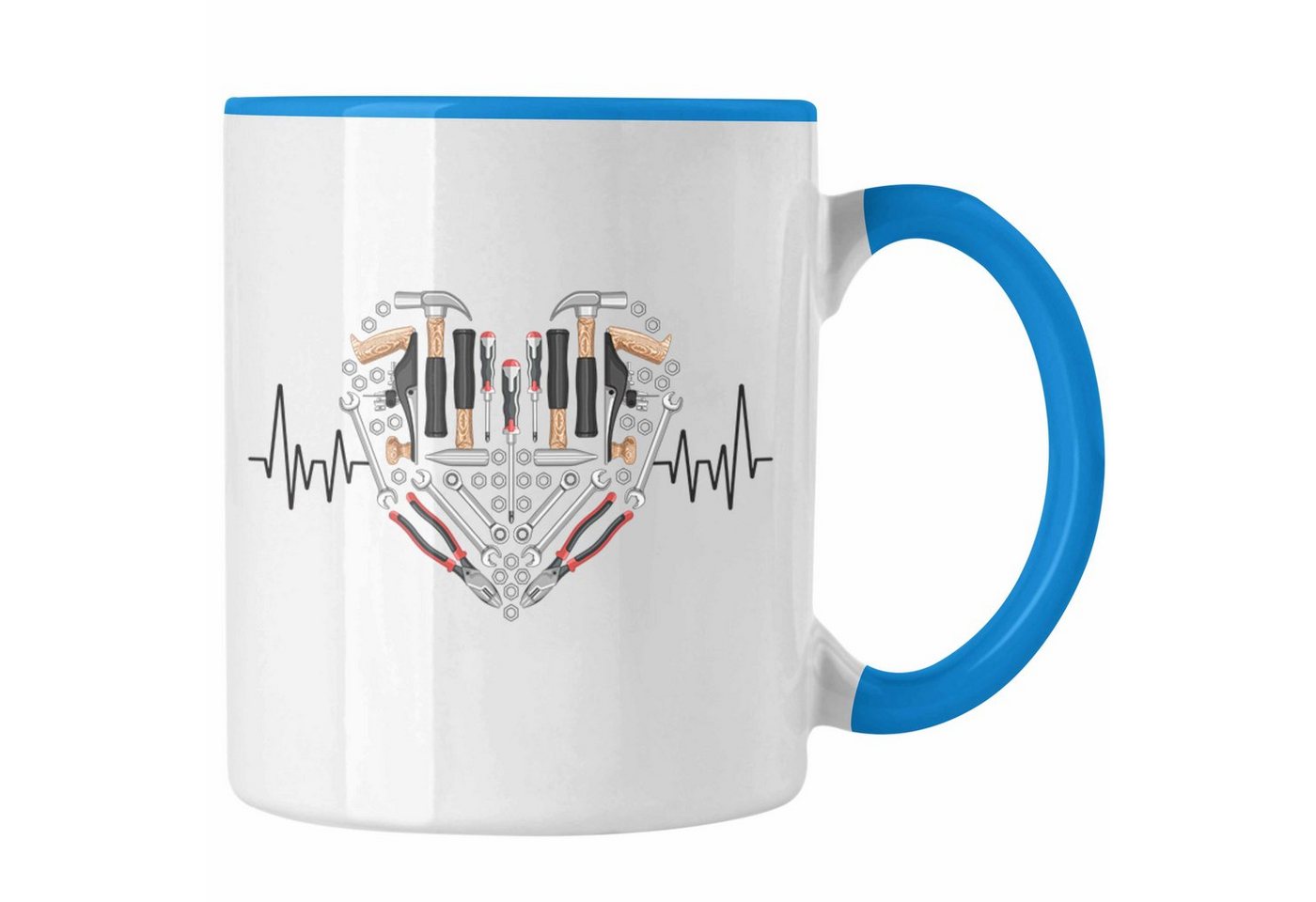 Trendation Tasse Trendation - Werkzeug Handwerker Herzschlag Tasse Geschenk für Hausmei von Trendation