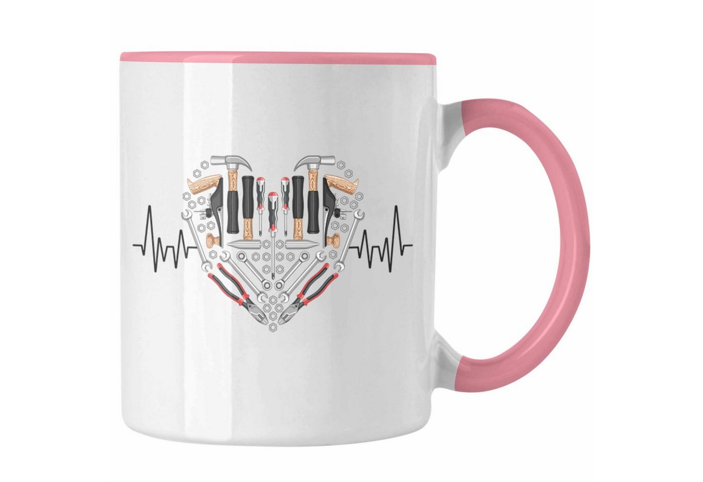 Trendation Tasse Trendation - Werkzeug Handwerker Herzschlag Tasse Geschenk für Hausmei von Trendation