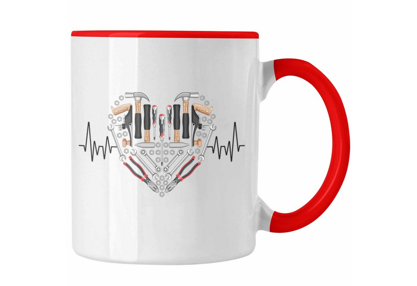 Trendation Tasse Trendation - Werkzeug Handwerker Herzschlag Tasse Geschenk für Hausmei von Trendation