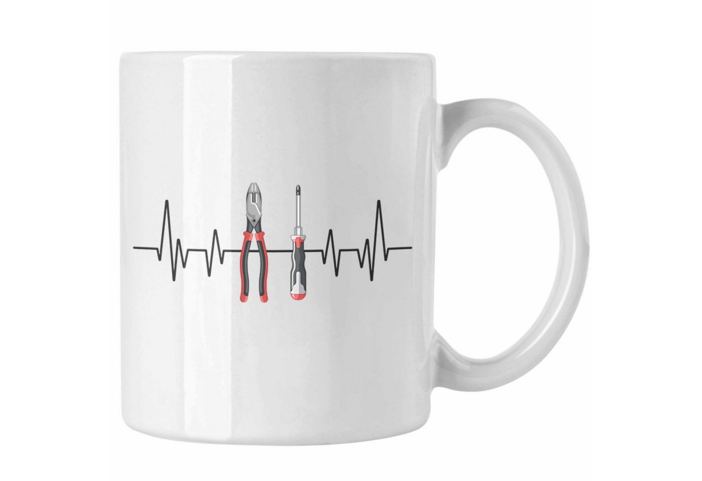 Trendation Tasse Trendation - Werkzeug Herzschlag Tasse Geschenk für Handwerker Hausmei von Trendation