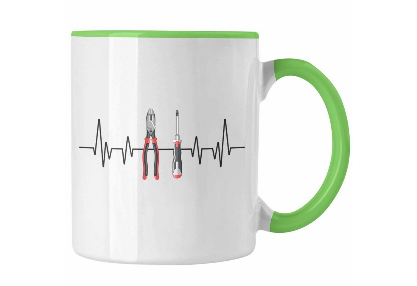 Trendation Tasse Trendation - Werkzeug Herzschlag Tasse Geschenk für Handwerker Hausmei von Trendation