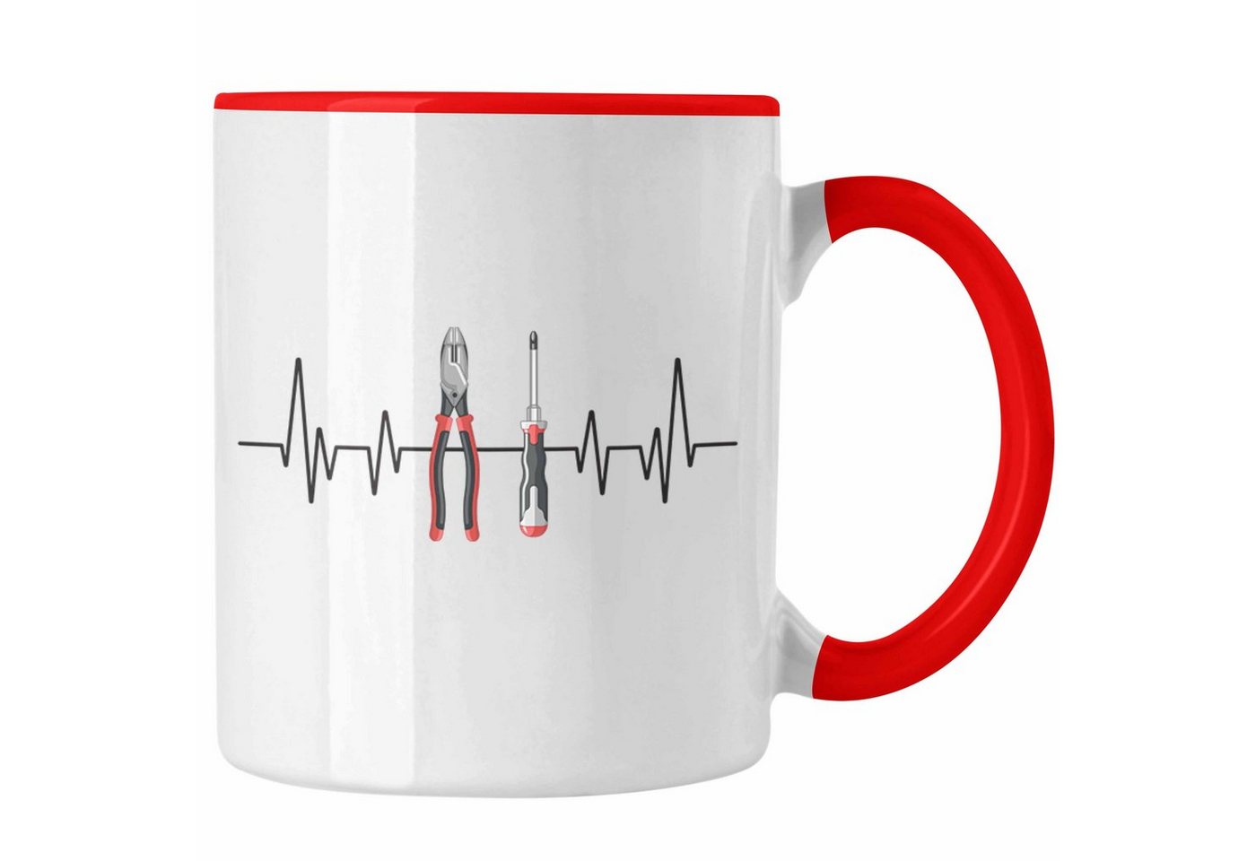 Trendation Tasse Trendation - Werkzeug Herzschlag Tasse Geschenk für Handwerker Hausmei von Trendation