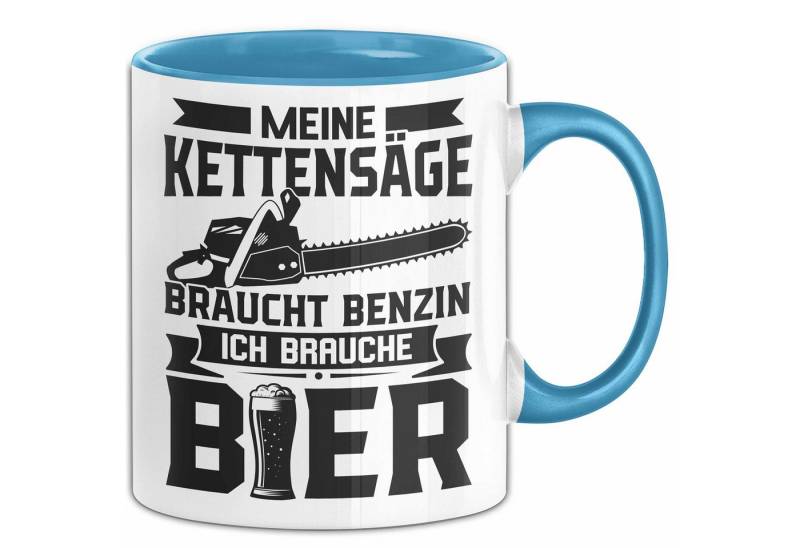 Trendation Tasse Waldarbeiter Tasse Geschenk Meine Kettensäge Braucht Benzin Holzernte von Trendation