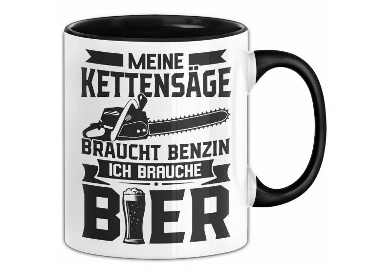 Trendation Tasse Waldarbeiter Tasse Geschenk Meine Kettensäge Braucht Benzin Holzernte von Trendation