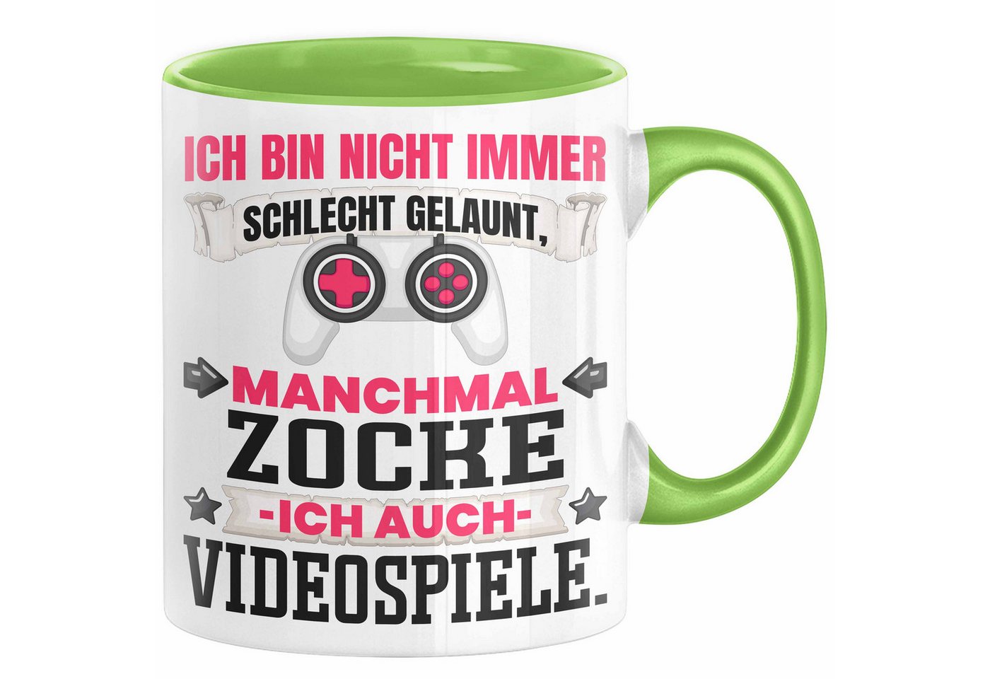 Trendation Tasse Zocker Gamer Geschenk Tasse Ich Bin Nicht immer Schlecht Gelaunt Jungs von Trendation