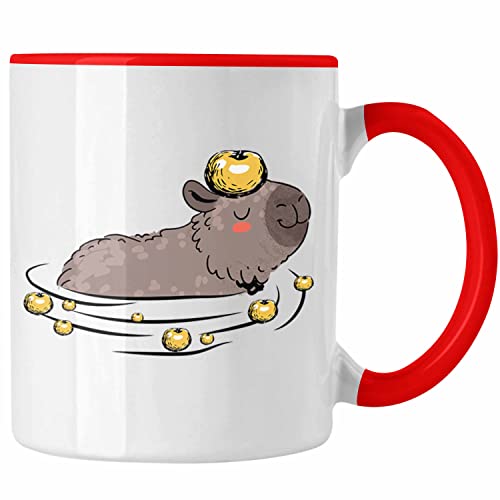 Trendation - Tasse mit Capybara-Motiv Geschenk für Capybara Liebhaber (Rot) von Trendation