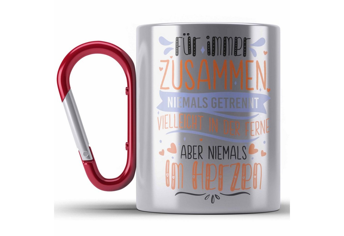 Trendation Thermotasse Fernbeziehung Geschenk für Ihn Sie Edelstahl Tasse mit Spruch Valenti von Trendation