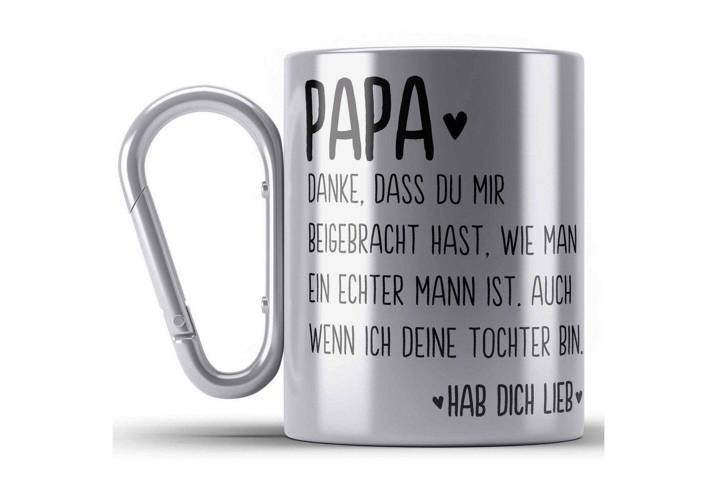 Trendation Thermotasse Papa Edelstahl Tasse Geschenk von Tochter Edelstahl Edelstahl Tasse Sp von Trendation