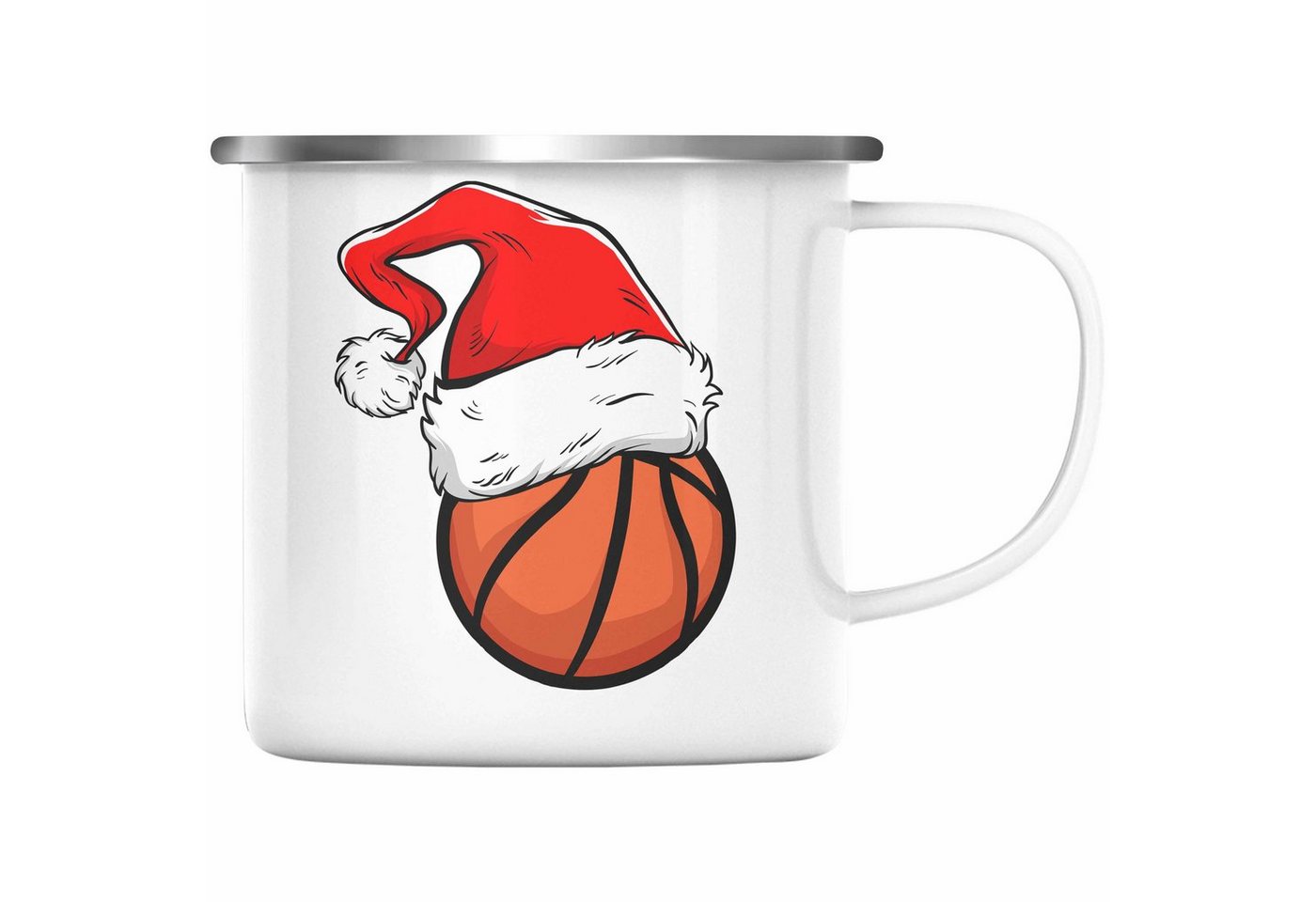 Trendation Thermotasse Trendation - Basketball Weihnachten Emaille Tasse Geschenk Basketballspieler Geschenkidee von Trendation