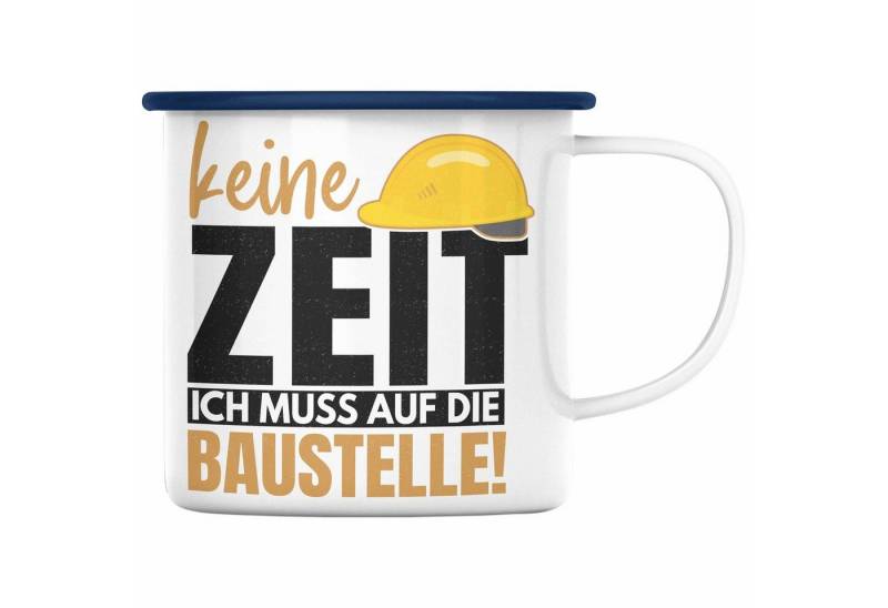 Trendation Thermotasse Trendation - Bauherr Geschenk Spruch Emaille Tasse Bauherrin Männer Lustiger Spruch Baustelle von Trendation