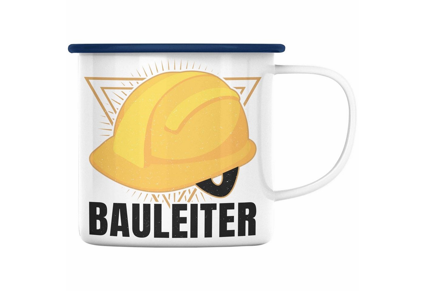 Trendation Thermotasse Trendation - Bauleiter Geschenk Bauarbeiter Emaille Tasse Baustelle Lustige Emaille Tasse von Trendation