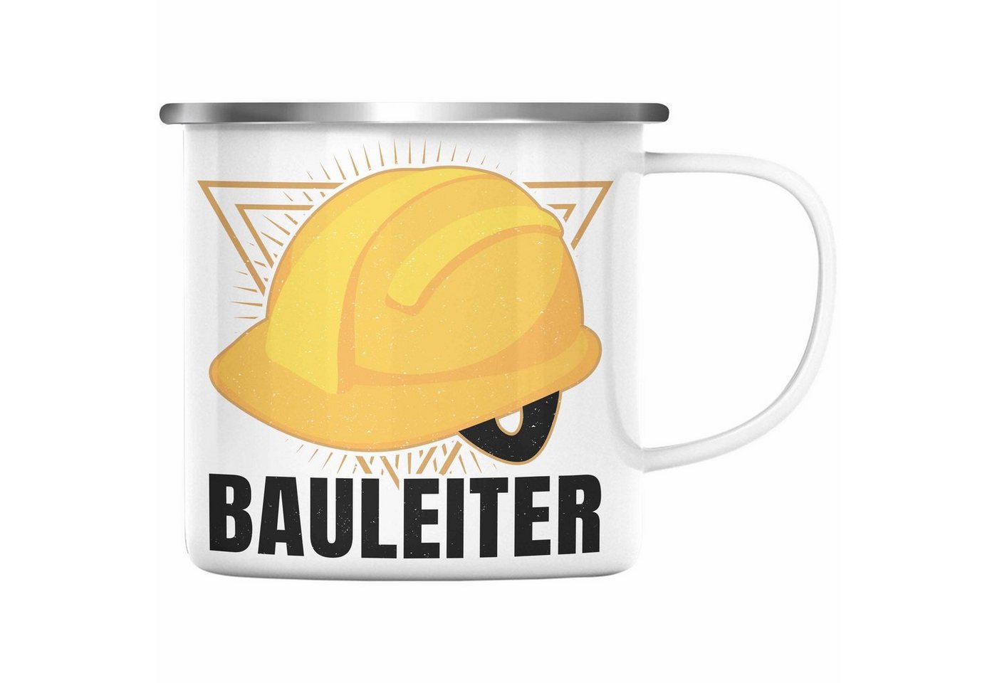 Trendation Thermotasse Trendation - Bauleiter Geschenk Bauarbeiter Emaille Tasse Baustelle Lustige Emaille Tasse von Trendation