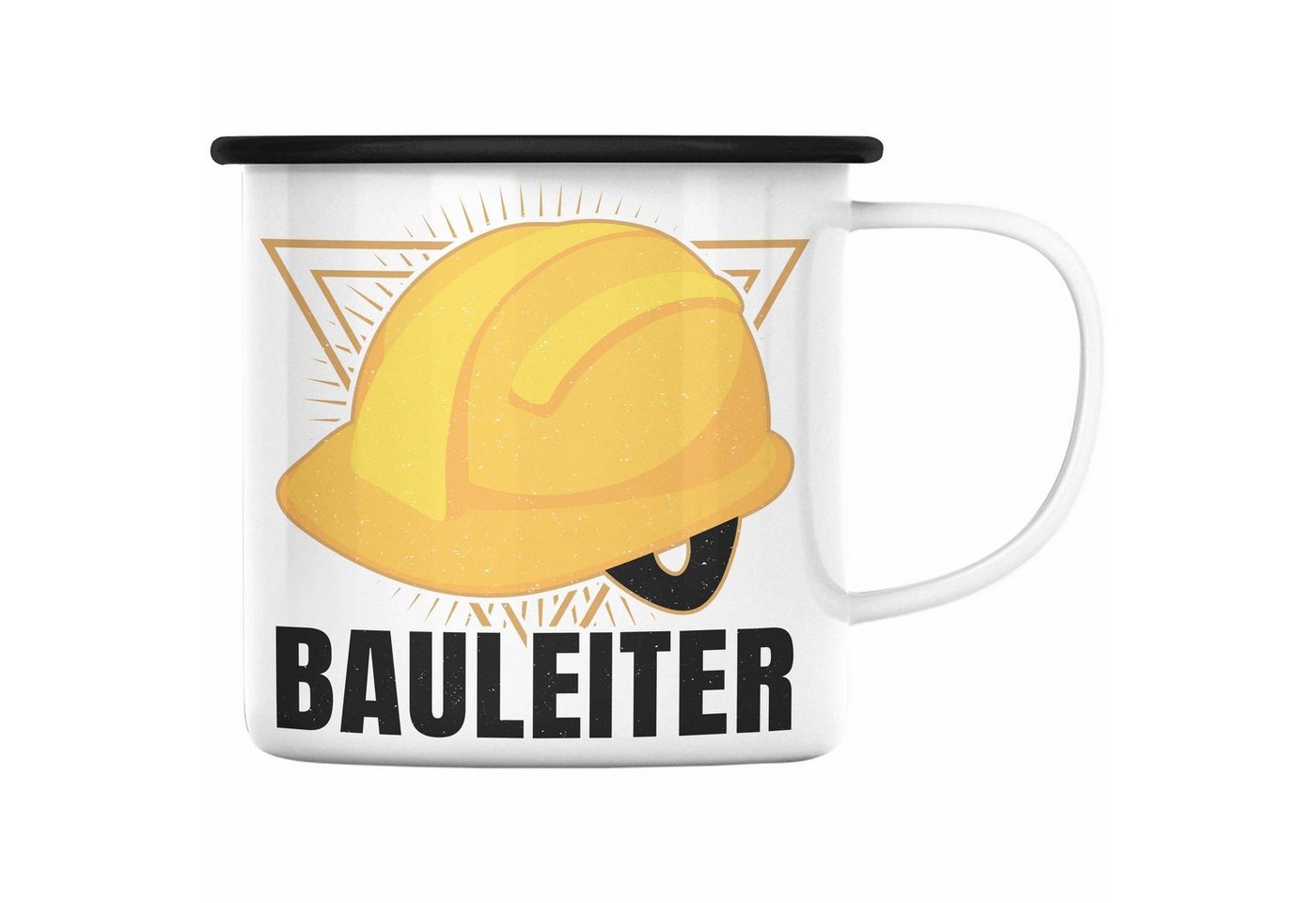 Trendation Thermotasse Trendation - Bauleiter Geschenk Bauarbeiter Emaille Tasse Baustelle Lustige Emaille Tasse von Trendation