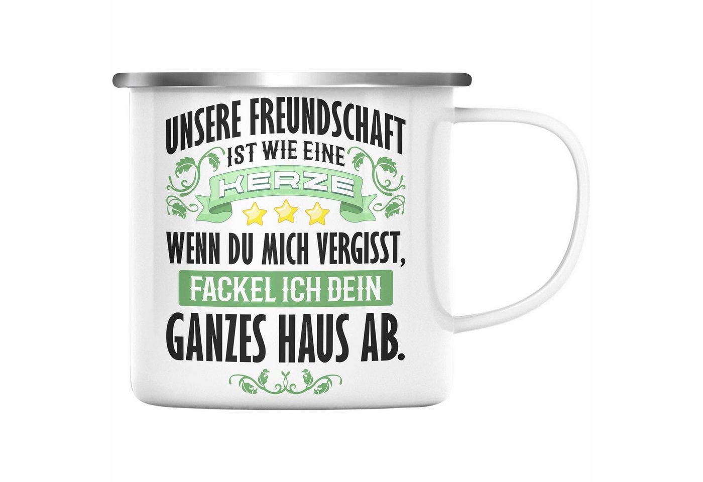 Trendation Thermotasse Trendation - Beste Freundin Freund Emaille Tasse Geschenk Beste Freundinnen Geburtstag Lustig Freundinnen Spruch Becher - Freundschaft Wie Eine Kerze von Trendation