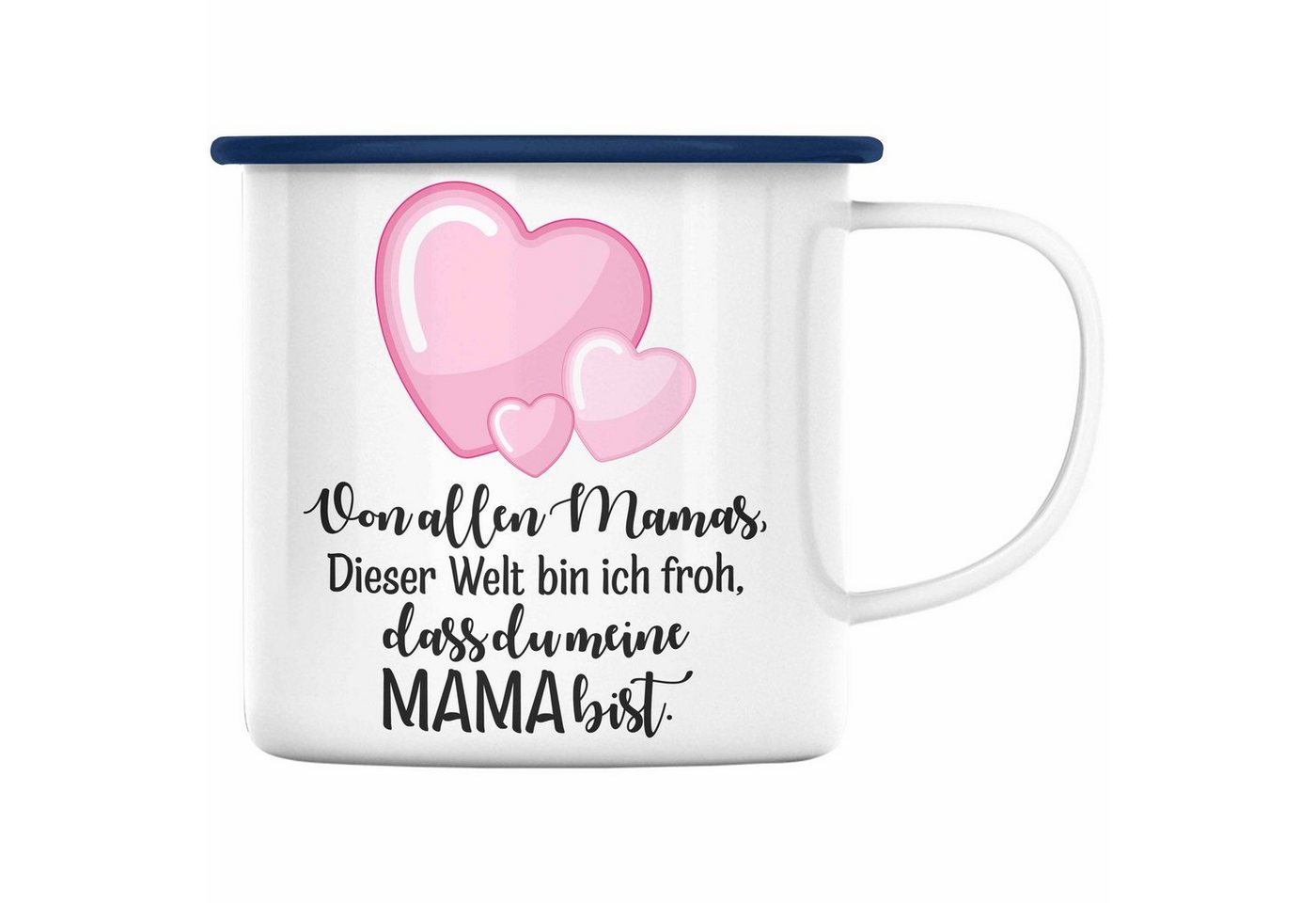 Trendation Thermotasse Trendation - Beste Mutter Mama Emaille Tasse Geschenk von Tochter zum Geburtstag Weihnachten KaffeeEmaille Tasse Lustig Geschenke Muttertag Muttertagsgeschenk von Trendation