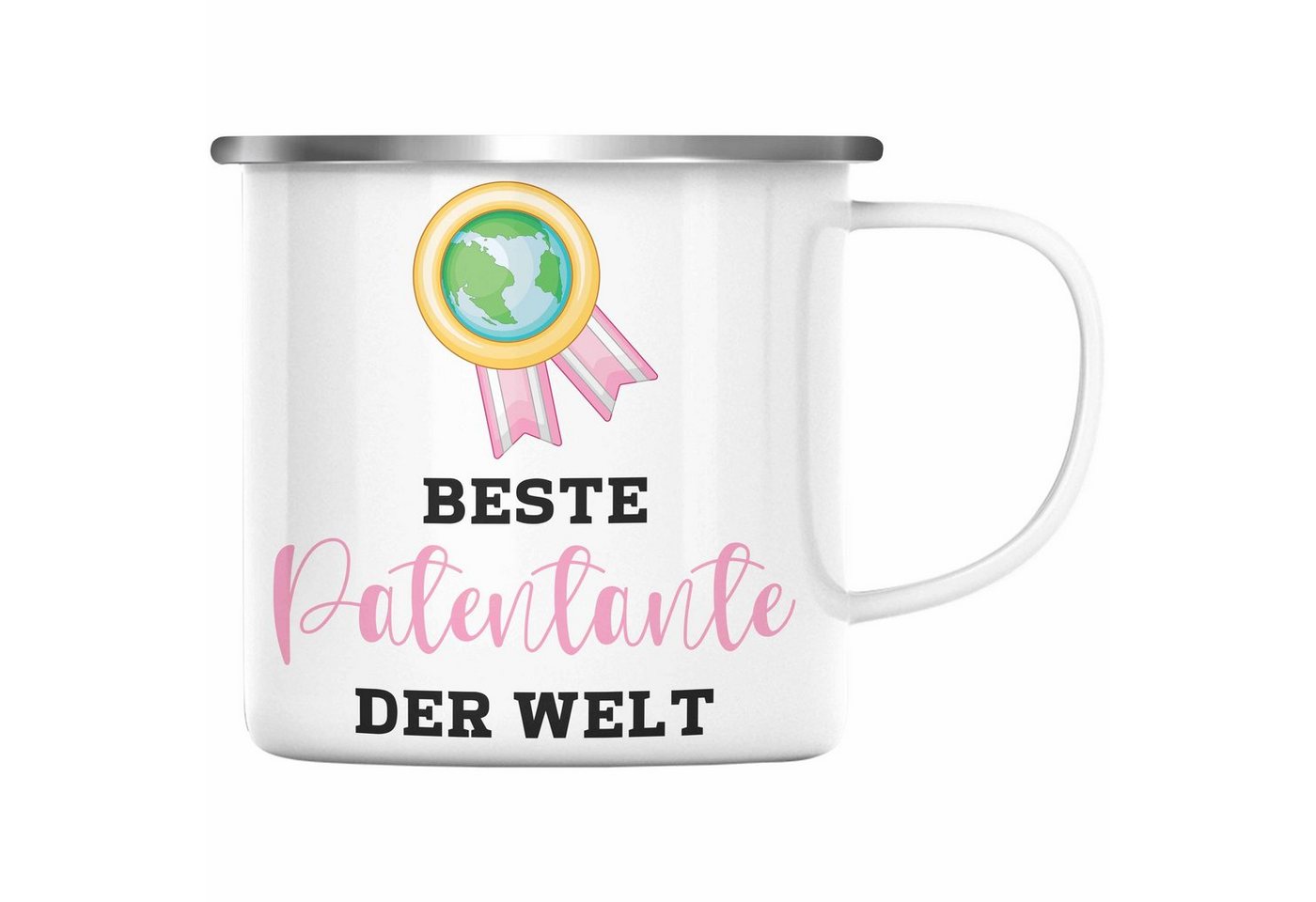 Trendation Thermotasse Trendation - Beste Patentante Der Welt Emaille Tasse Geschenk Geburtstag Weihnachten Lustig Geschenkideen von Nichte LieblingsPatentante Hier Bin Ich von Trendation