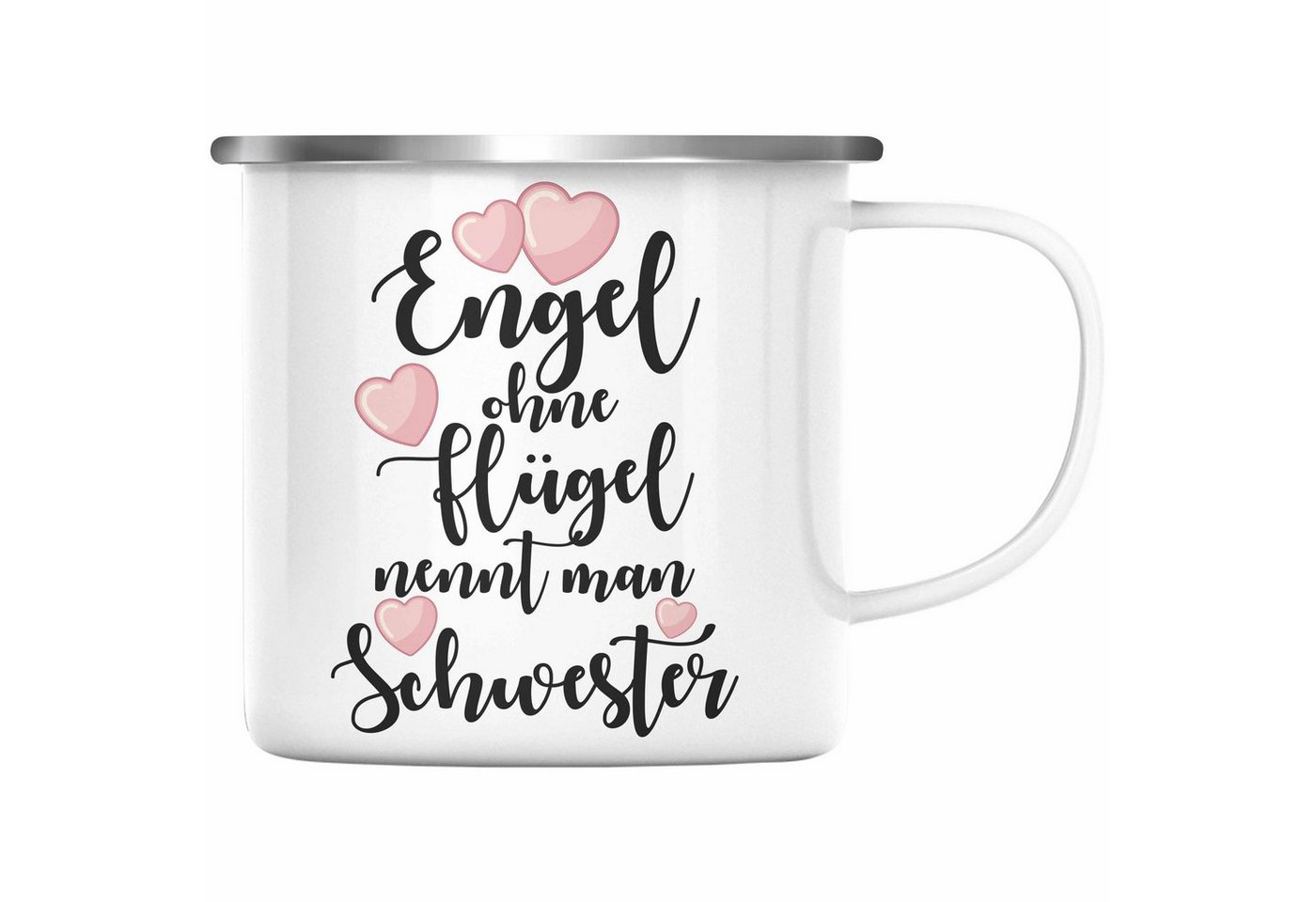 Trendation Thermotasse Trendation - Beste Schwester Geschenk Emaille Tasse KaffeeEmaille Tasse Geburtstag Weihnachten Geschenkideen Schwestern Bruder Lustig Mug von Trendation