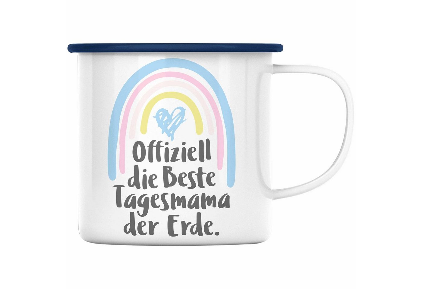 Trendation Thermotasse Trendation - Beste Tagesmama der Erde Geschenk Emaille Tasse Tagesmutter Aufpasserin Erzieherin Geschenkidee mit Herz von Trendation