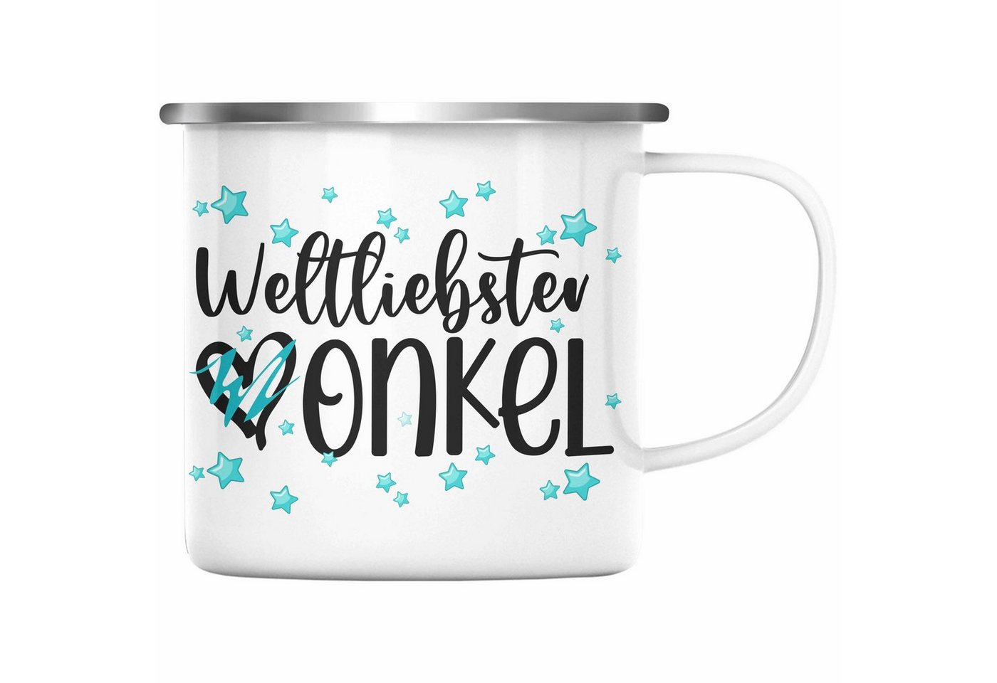 Trendation Thermotasse Trendation - Bester Onkel Emaille Tasse Geschenk Emaille Tassen Geburtstag Geschenkideen Weihnachten von Trendation