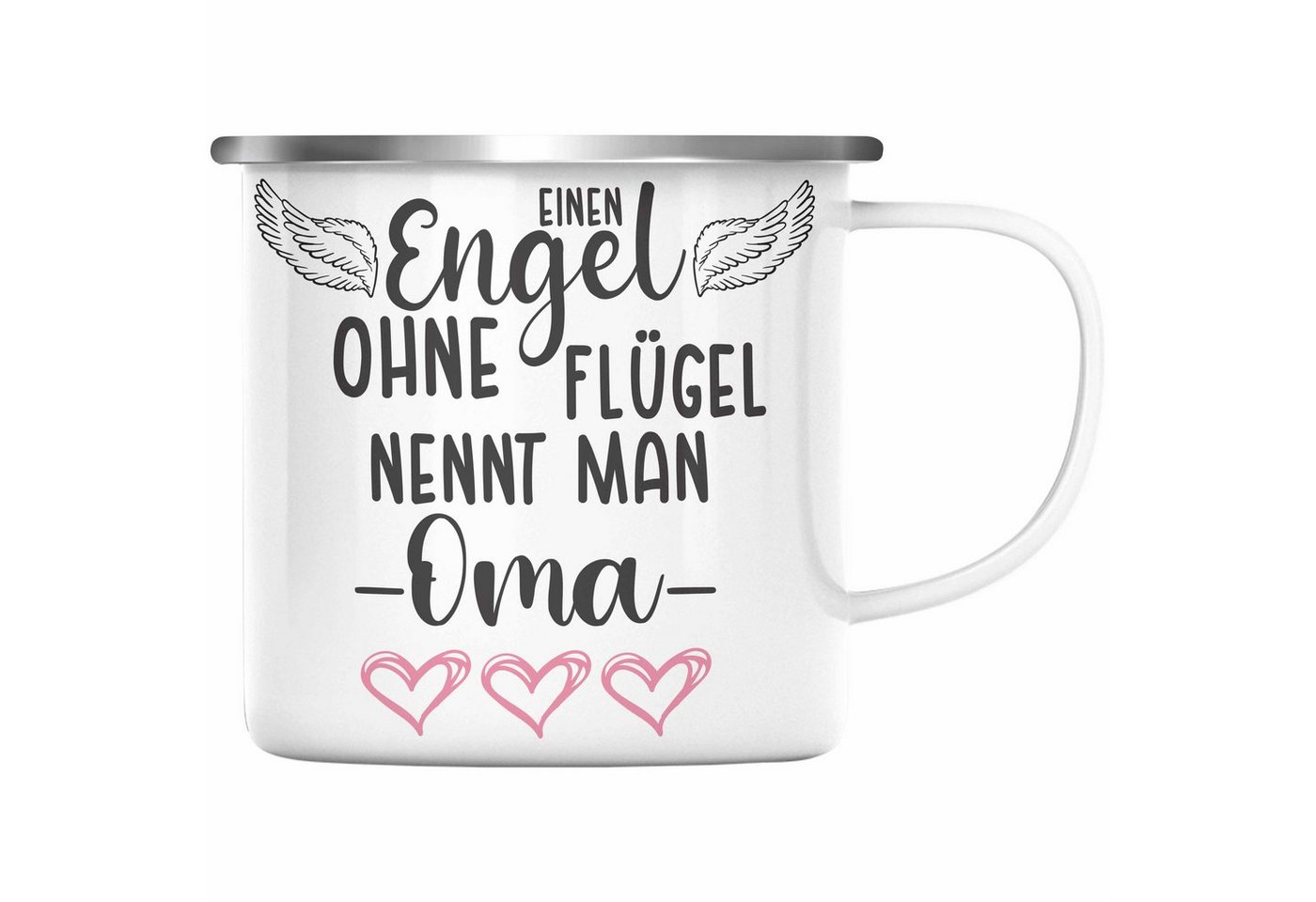 Trendation Thermotasse Trendation - Einen Engel Ohne Flügel Nennt Man Oma Emaille Tasse Geschenk Muttertag Spruch Großmutter von Trendation